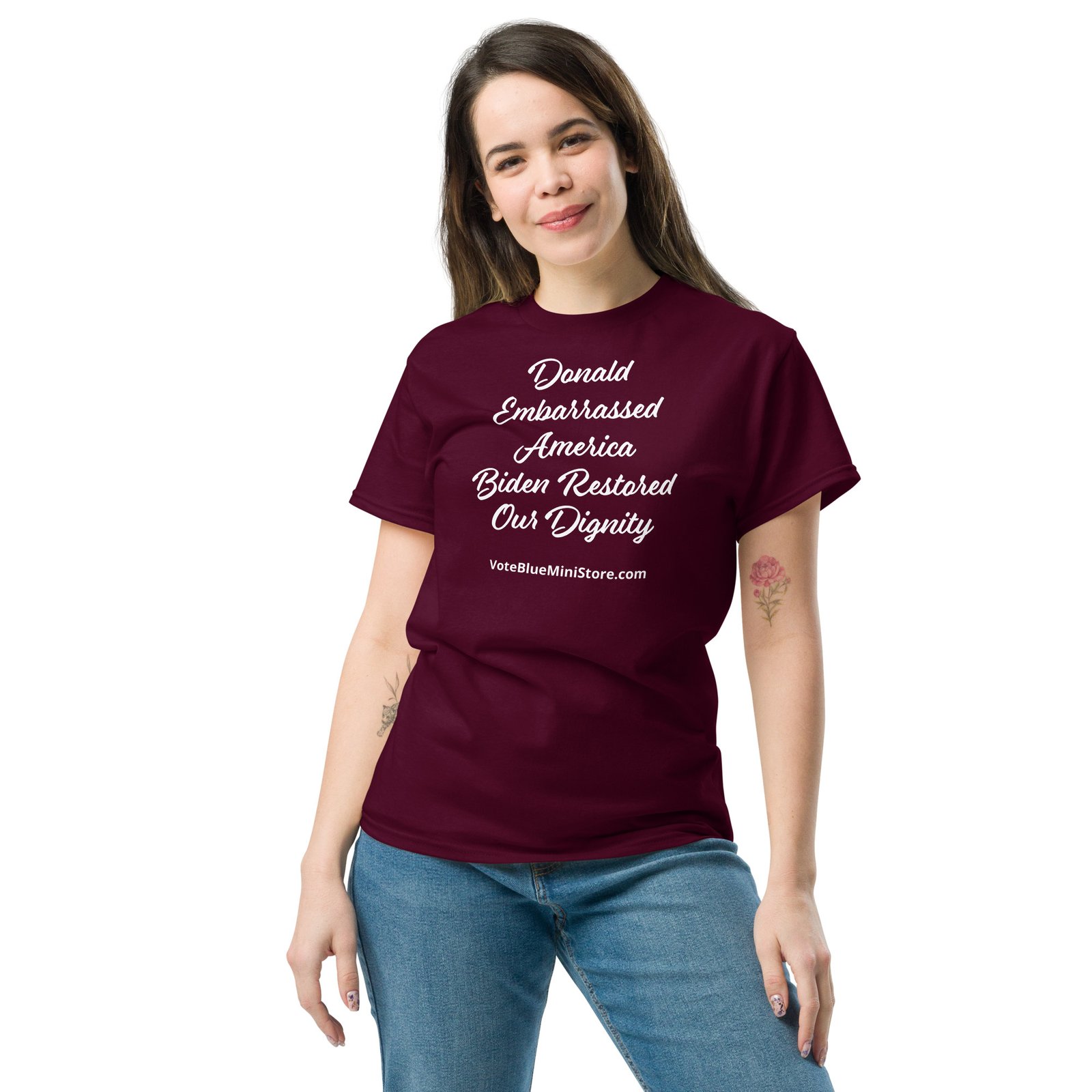 unisex-classic-tee-maroon-front-66cb5e7d57a4d.jpg